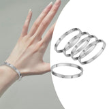 5Pcs Bangle Bracelet Wrist Cuff Bracelet for Thanksgiving Engagement Wedding White