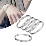 5Pcs Bangle Bracelet Wrist Cuff Bracelet for Thanksgiving Engagement Wedding White