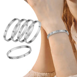 5Pcs Bangle Bracelet Wrist Cuff Bracelet for Thanksgiving Engagement Wedding White