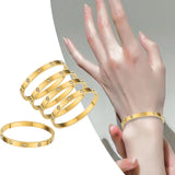 5Pcs Bangle Bracelet Wrist Cuff Bracelet for Thanksgiving Engagement Wedding Gold