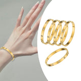 5Pcs Bangle Bracelet Wrist Cuff Bracelet for Thanksgiving Engagement Wedding Gold