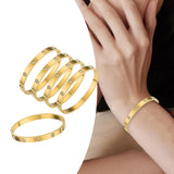 5Pcs Bangle Bracelet Wrist Cuff Bracelet for Thanksgiving Engagement Wedding Gold