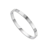 Stylish Stainless Steel Bangle Bracelet for Women Men Decorative Bangle Cuff Silver