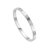 Stylish Stainless Steel Bangle Bracelet for Women Men Decorative Bangle Cuff Silver