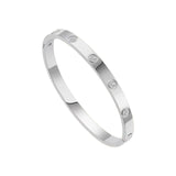 Stylish Stainless Steel Bangle Bracelet for Women Men Decorative Bangle Cuff Silver