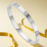 Stylish Stainless Steel Bangle Bracelet for Women Men Decorative Bangle Cuff Silver