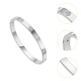 Stylish Stainless Steel Bangle Bracelet for Women Men Decorative Bangle Cuff Silver