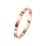 Stylish Stainless Steel Bangle Bracelet for Women Men Decorative Bangle Cuff Rose Gold