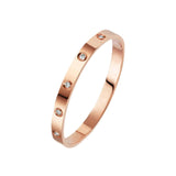 Stylish Stainless Steel Bangle Bracelet for Women Men Decorative Bangle Cuff Rose Gold