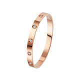 Stylish Stainless Steel Bangle Bracelet for Women Men Decorative Bangle Cuff Rose Gold