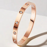 Stylish Stainless Steel Bangle Bracelet for Women Men Decorative Bangle Cuff Rose Gold