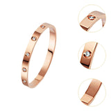 Stylish Stainless Steel Bangle Bracelet for Women Men Decorative Bangle Cuff Rose Gold