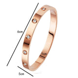 Stylish Stainless Steel Bangle Bracelet for Women Men Decorative Bangle Cuff Rose Gold