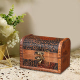 Maxbell Trinket Box Hinged Treasure Chest Earrings Case Wooden Jewelry Box Organizer Yellow