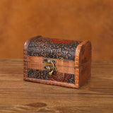 Maxbell Trinket Box Hinged Treasure Chest Earrings Case Wooden Jewelry Box Organizer Yellow