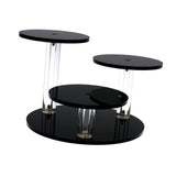 Maxbell Round Acrylic Products Display Riser Stand 3 Tier for Jewelry Earrings Rocks Black