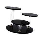 Maxbell Maxbell Round Acrylic Products Display Riser Stand 3 Tier for Jewelry Earrings Rocks Black