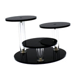 Maxbell Round Acrylic Products Display Riser Stand 3 Tier for Jewelry Earrings Rocks Black