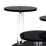 Maxbell Round Acrylic Products Display Riser Stand 3 Tier for Jewelry Earrings Rocks Black