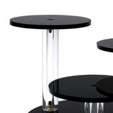 Maxbell Maxbell Round Acrylic Products Display Riser Stand 3 Tier for Jewelry Earrings Rocks Black