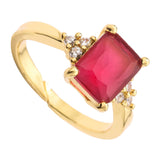 Maxbell Maxbell Red Rhinestones Ring Adjustable Ring for Anniversary Wedding Valentine's Day