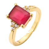 Maxbell Maxbell Red Rhinestones Ring Adjustable Ring for Anniversary Wedding Valentine's Day