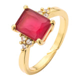 Maxbell Maxbell Red Rhinestones Ring Adjustable Ring for Anniversary Wedding Valentine's Day