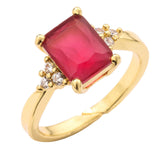 Maxbell Maxbell Red Rhinestones Ring Adjustable Ring for Anniversary Wedding Valentine's Day
