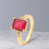 Maxbell Maxbell Red Rhinestones Ring Adjustable Ring for Anniversary Wedding Valentine's Day