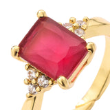 Maxbell Maxbell Red Rhinestones Ring Adjustable Ring for Anniversary Wedding Valentine's Day