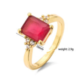 Maxbell Maxbell Red Rhinestones Ring Adjustable Ring for Anniversary Wedding Valentine's Day