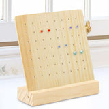 Maxbell Wooden Pegboard Display Stand Necklace Holder for Store Showcase Craft Shows 56 Holes