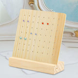 Maxbell Wooden Pegboard Display Stand Necklace Holder for Store Showcase Craft Shows 56 Holes
