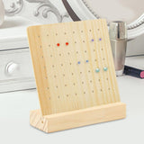 Maxbell Wooden Pegboard Display Stand Necklace Holder for Store Showcase Craft Shows 56 Holes