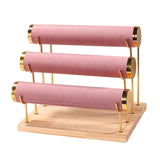 Maxbell 3 Tiers Bracelet Holder Decor for Live Broadcasting Shopping Mall Countertop Pink