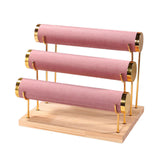 Maxbell 3 Tiers Bracelet Holder Decor for Live Broadcasting Shopping Mall Countertop Pink