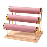 Maxbell 3 Tiers Bracelet Holder Decor for Live Broadcasting Shopping Mall Countertop Pink