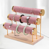 Maxbell 3 Tiers Bracelet Holder Decor for Live Broadcasting Shopping Mall Countertop Pink