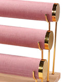 Maxbell 3 Tiers Bracelet Holder Decor for Live Broadcasting Shopping Mall Countertop Pink