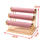 Maxbell 3 Tiers Bracelet Holder Decor for Live Broadcasting Shopping Mall Countertop Pink