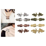 Maxbell Maxbell 2x Cardigan Clips for Women Cloak Clasp Fasteners Retro Design Sweater Clips Argent