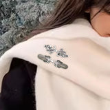 Maxbell Maxbell 2x Cardigan Clips for Women Cloak Clasp Fasteners Retro Design Sweater Clips Argent