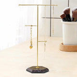 Maxbell T Bar Jewelry Stand Display Hanger Jewelry Display for Bracelet Rings Bangle Gold