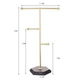 Maxbell T Bar Jewelry Stand Display Hanger Jewelry Display for Bracelet Rings Bangle Gold