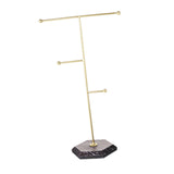 Maxbell T Bar Jewelry Stand Display Hanger Jewelry Display for Bracelet Rings Bangle Gold