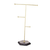 Maxbell T Bar Jewelry Stand Display Hanger Jewelry Display for Bracelet Rings Bangle Gold