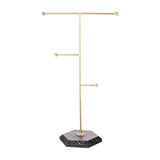 Maxbell T Bar Jewelry Stand Display Hanger Jewelry Display for Bracelet Rings Bangle Gold