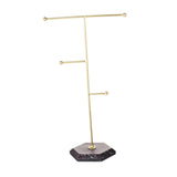 Maxbell T Bar Jewelry Stand Display Hanger Jewelry Display for Bracelet Rings Bangle Gold