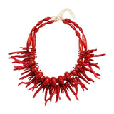 Maxbell Maxbell 2 Pieces Bohemian Necklace Choker Tribal Necklace for Party Vacation Wedding
