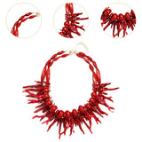 Maxbell Maxbell 2 Pieces Bohemian Necklace Choker Tribal Necklace for Party Vacation Wedding